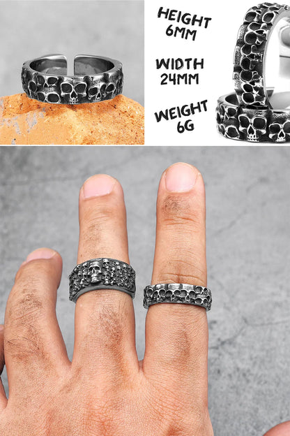 Killstar Vintage Punk Gothic All Skull Head Series Stainless Steel Womens Mens Rings Unique for Biker Jewelry Creativity Gift Wholesale Skull Gothic Steel Stainless Steel