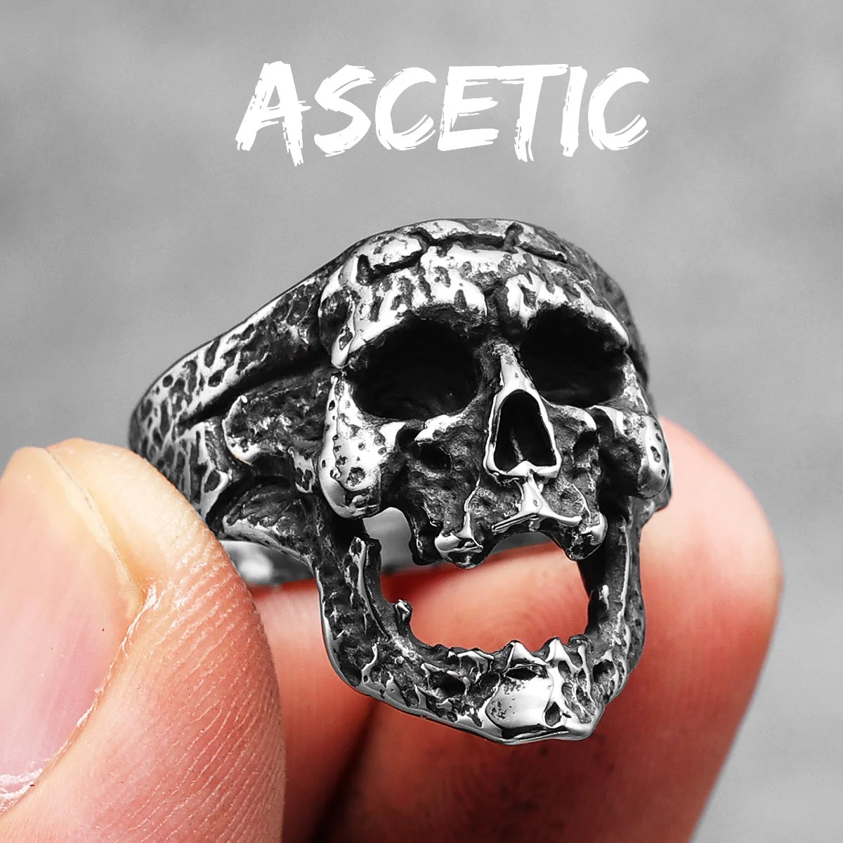 Killstar Vintage Punk Gothic All Skull Head Series Stainless Steel Womens Mens Rings Unique for Biker Jewelry Creativity Gift Wholesale Skull Gothic Steel Stainless Steel