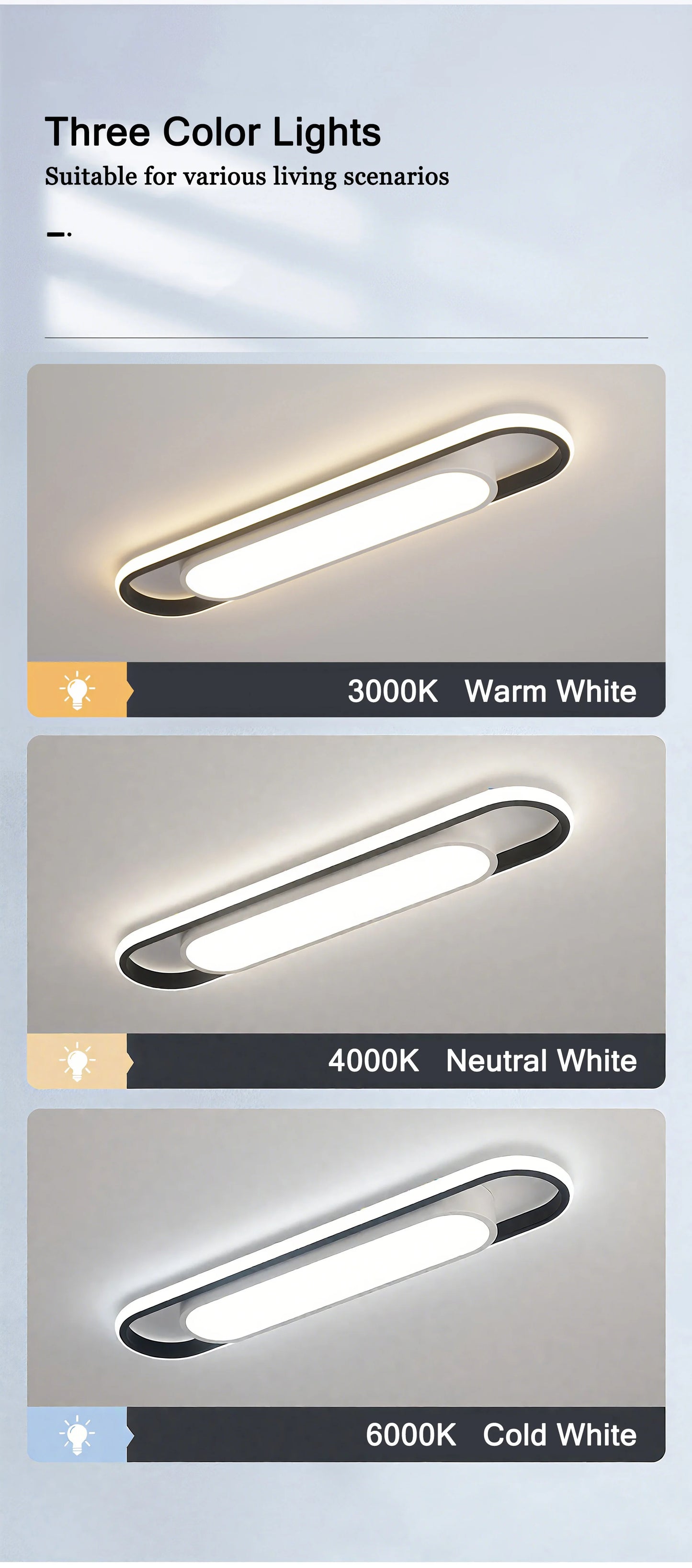 Endon LED Ceiling Light 220V 41CM Rectangular Strip Light Modern Minimalist Home Decor Corridor Light for Stairwells Entrance Balcony