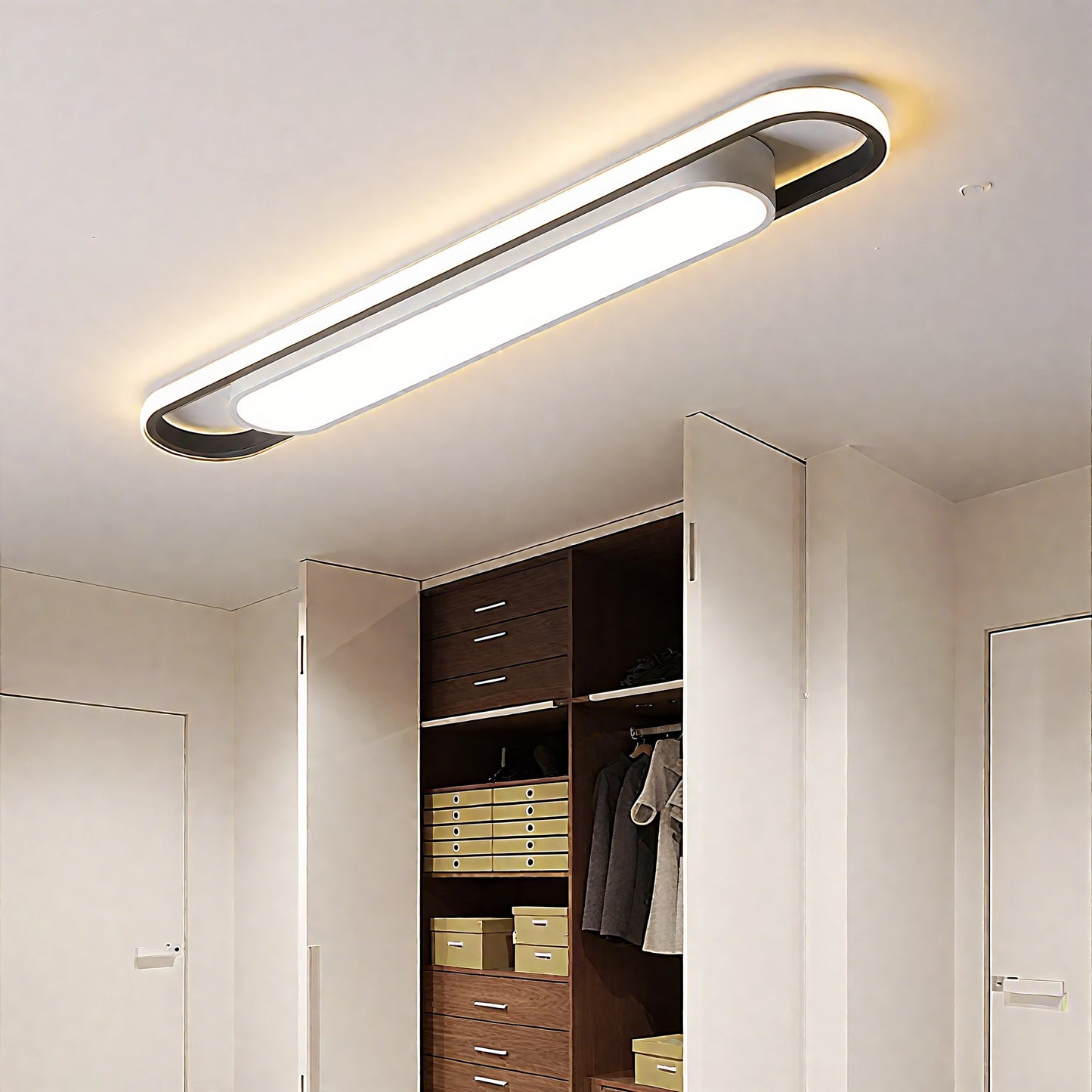 Endon LED Ceiling Light 220V 41CM Rectangular Strip Light Modern Minimalist Home Decor Corridor Light for Stairwells Entrance Balcony