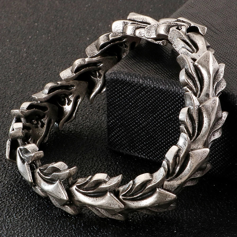 Killstar Cool Matte 316L Stainless Steel Men Bracelet for Man 17MM Width Keel Chain Bracelets Male Men's Male Jewelry 3 Sizes Available Steel Stainless Steel Gothic Ring Punk Biker Jewelry