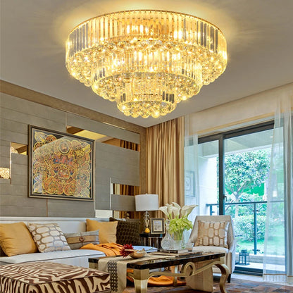 Arcchio LED Ceiling Lights Classical Round Ceiling Chandeliers Luxury Crystal Lustres Decor Home Plafonnier for Living Room