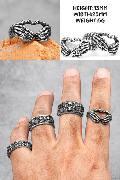 Killstar Vintage Punk Gothic All Skull Head Series Stainless Steel Womens Mens Rings Unique for Biker Jewelry Creativity Gift Wholesale Skull Gothic Steel Stainless Steel