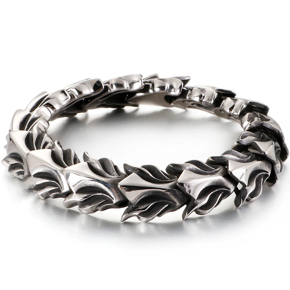 Killstar Cool Matte 316L Stainless Steel Men Bracelet for Man 17MM Width Keel Chain Bracelets Male Men's Male Jewelry 3 Sizes Available Steel Stainless Steel Gothic Ring Punk Biker Jewelry