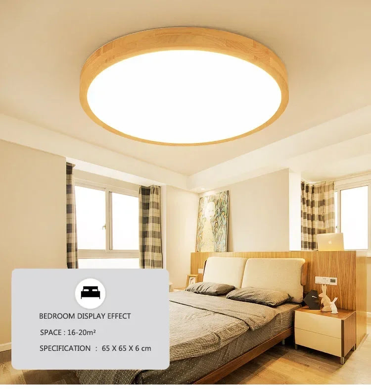 Endon Led Wooden Ceiling Lamps Living Room Bedroom Entrance Ceiling Lighting Room Decor Round High 7Cm Modern Ceiling Light Fixture