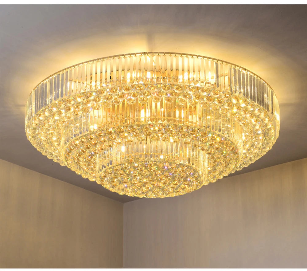 Arcchio LED Ceiling Lights Classical Round Ceiling Chandeliers Luxury Crystal Lustres Decor Home Plafonnier for Living Room