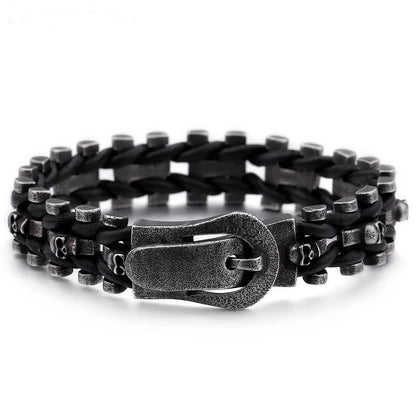 Disturbia Steampunk Rock Skull Bracelet for Men In Waterproof Stainless Steel Skeleton Men's Bracelet Man Bike Jewelry Boys Birthday Gifts Skull Skeleton Steel Stainless Steel Gothic Ring