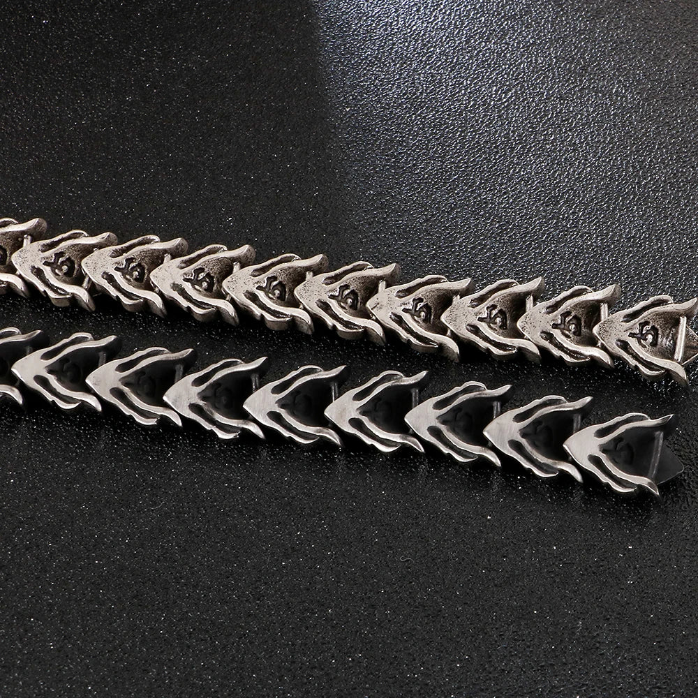 Killstar Cool Matte 316L Stainless Steel Men Bracelet for Man 17MM Width Keel Chain Bracelets Male Men's Male Jewelry 3 Sizes Available Steel Stainless Steel Gothic Ring Punk Biker Jewelry