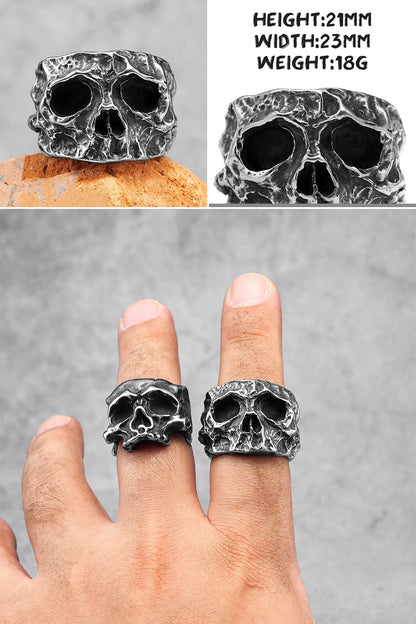 Killstar Vintage Punk Gothic All Skull Head Series Stainless Steel Womens Mens Rings Unique for Biker Jewelry Creativity Gift Wholesale Skull Gothic Steel Stainless Steel