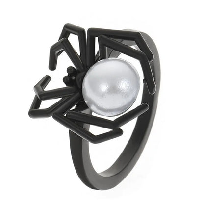 Killstar Gothic Punk Irregular Spider Opening Ring Women Men Fashion Zircon Black Crystal Dark Animal Ring Hip Hop Party Finger Jewelry Gothic Black