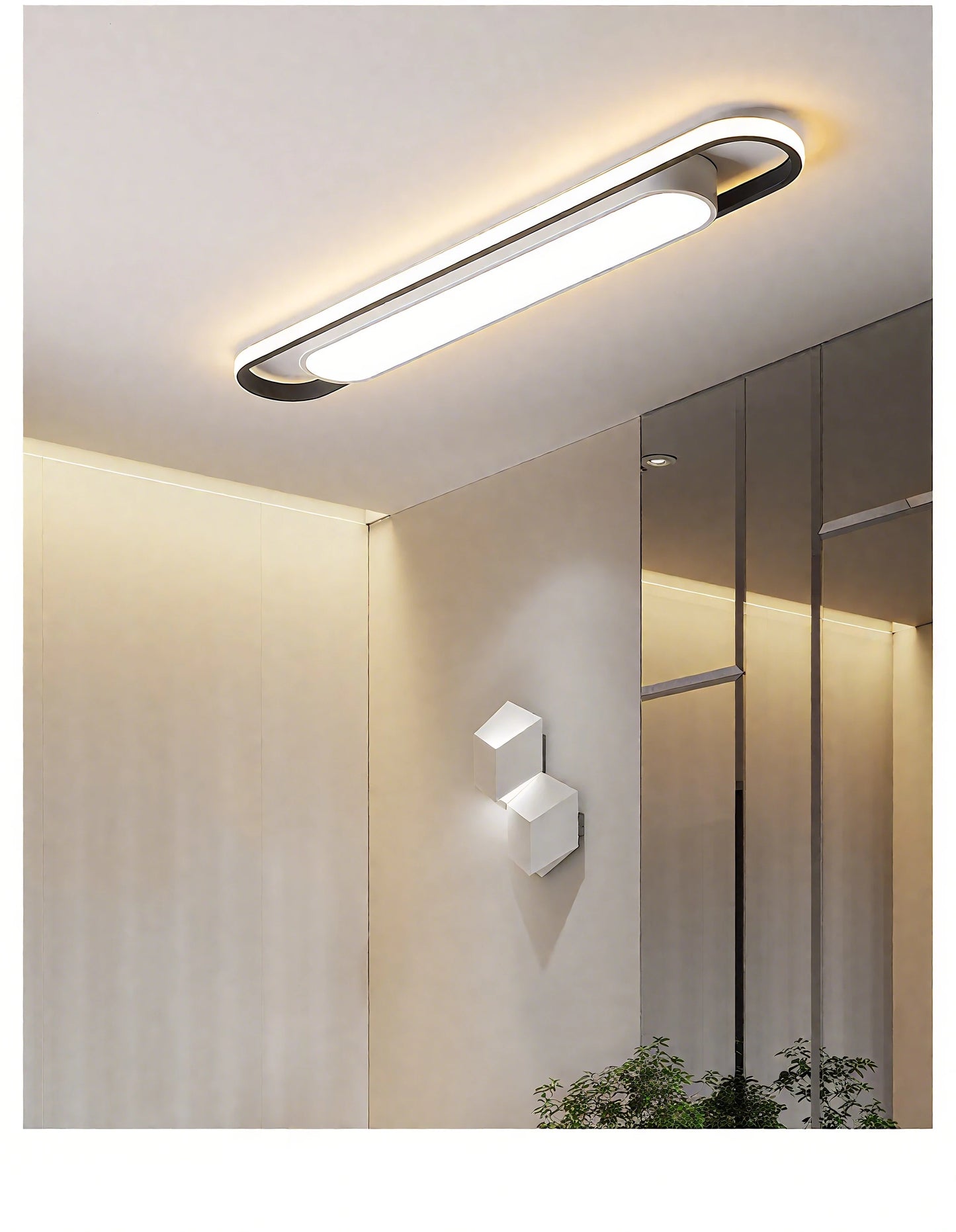 Endon LED Ceiling Light 220V 41CM Rectangular Strip Light Modern Minimalist Home Decor Corridor Light for Stairwells Entrance Balcony