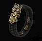 Blackcraft Cult Never Fade Rock Viking Wolf Bracelet Men's handmade cord Wolf Bead Punk Bracelets Biker Jewelry Wolf Black Gothic Ring