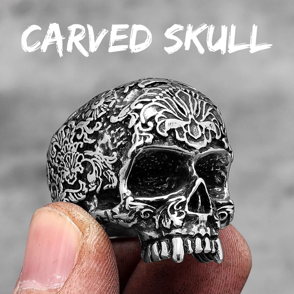 Killstar Vintage Punk Gothic All Skull Head Series Stainless Steel Womens Mens Rings Unique for Biker Jewelry Creativity Gift Wholesale Skull Gothic Steel Stainless Steel