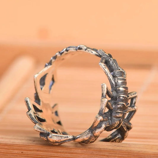 Disturbia New Domineering Personality Scorpion Open Ring Creative Trend Skull Ring Men and Women Open Adjustable Size Ring Fashion Jewelry Punk Biker Jewelry