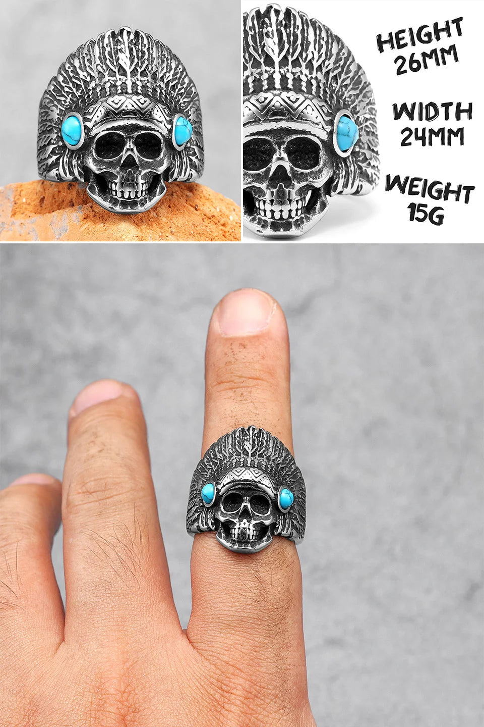 Killstar Vintage Punk Gothic All Skull Head Series Stainless Steel Womens Mens Rings Unique for Biker Jewelry Creativity Gift Wholesale Skull Gothic Steel Stainless Steel