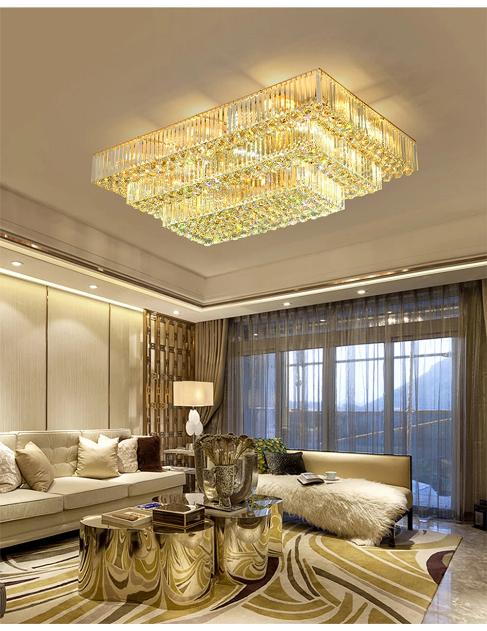 Arcchio LED Ceiling Lights Classical Round Ceiling Chandeliers Luxury Crystal Lustres Decor Home Plafonnier for Living Room