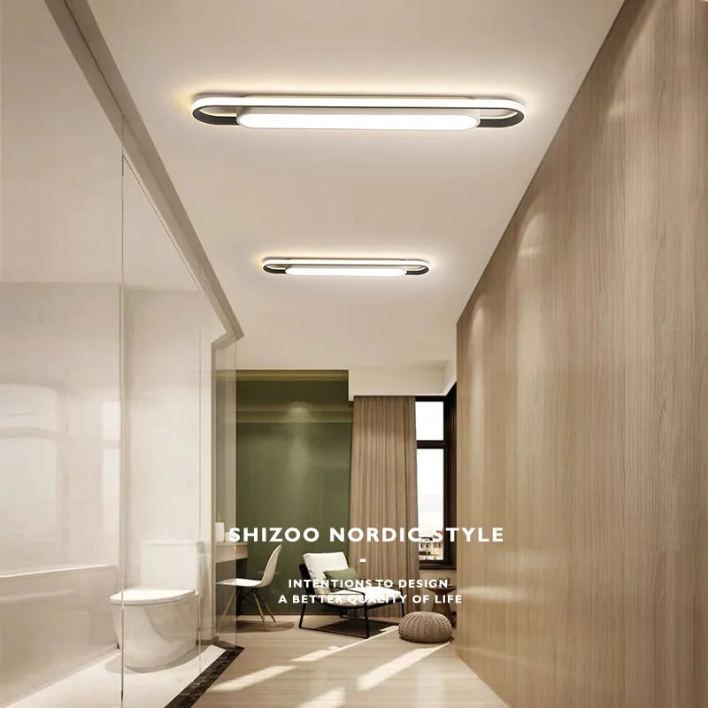 Eglo Hot Sale Led Ceiling Light Rectangular For Kitchen Aisle Home Decor Chandelier Dining Table Long Strip Lamp Modern Ceiling Lam