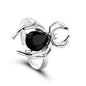 Killstar Gothic Punk Irregular Spider Opening Ring Women Men Fashion Zircon Black Crystal Dark Animal Ring Hip Hop Party Finger Jewelry Gothic Black