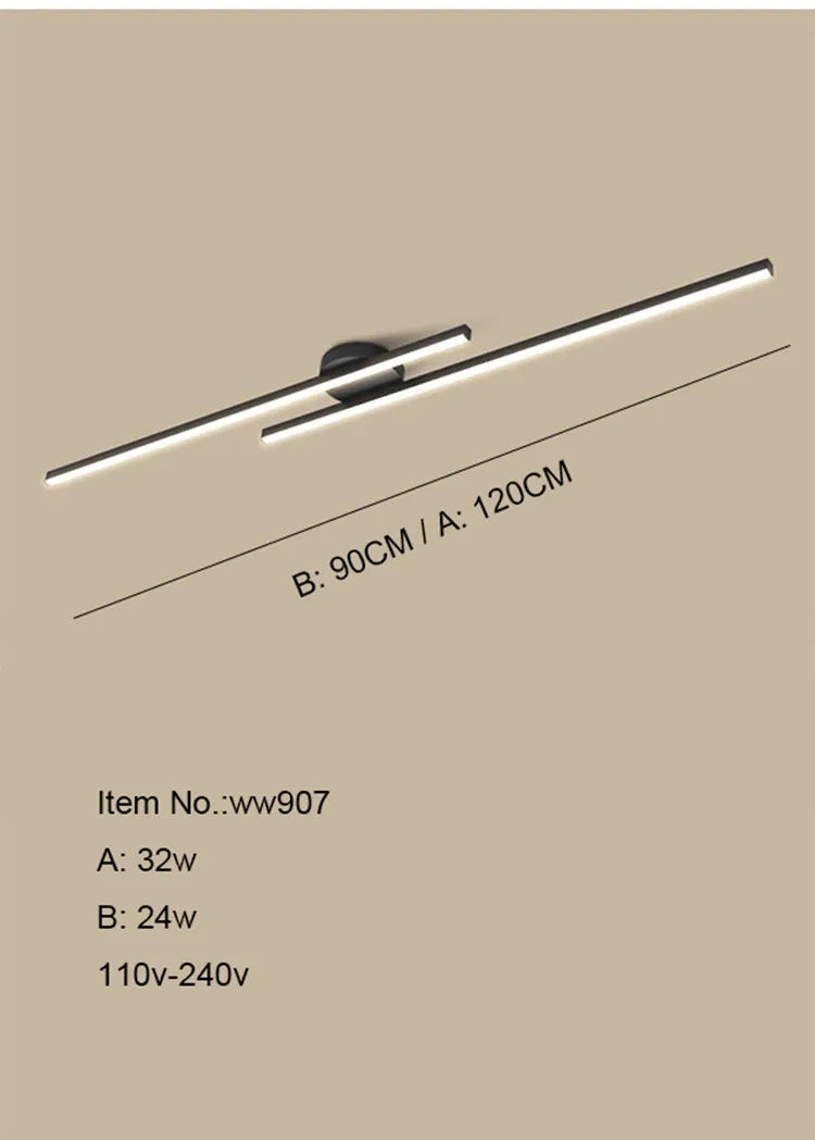 Nora Long Aluminium LED Ceiling Light Modern Creative Design Ceiling Lamp Indoor Lighting Fixture Hallway Balcony Aisle Office Lustre
