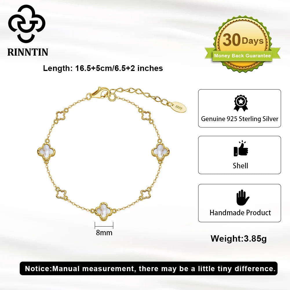 Aurielle 925 Sterling Silver Clover Bracelet