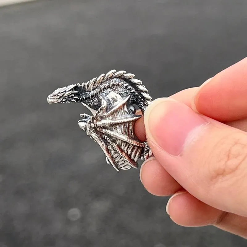 Killstar Dragon Rings Gothic Punk Style Pterosaur Wings Opening Adjustable Rings Vintage Jewelry Accessories Gifts Dragon Gothic