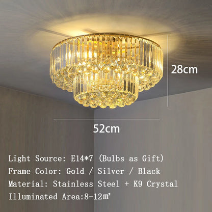 Arcchio LED Ceiling Lights Classical Round Ceiling Chandeliers Luxury Crystal Lustres Decor Home Plafonnier for Living Room