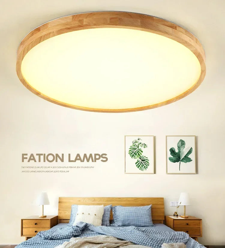 Endon Led Wooden Ceiling Lamps Living Room Bedroom Entrance Ceiling Lighting Room Decor Round High 7Cm Modern Ceiling Light Fixture