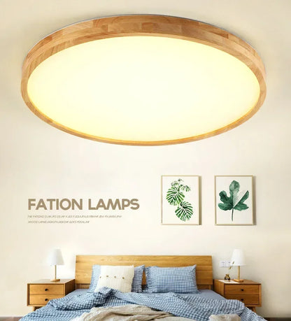 Endon Led Wooden Ceiling Lamps Living Room Bedroom Entrance Ceiling Lighting Room Decor Round High 7Cm Modern Ceiling Light Fixture