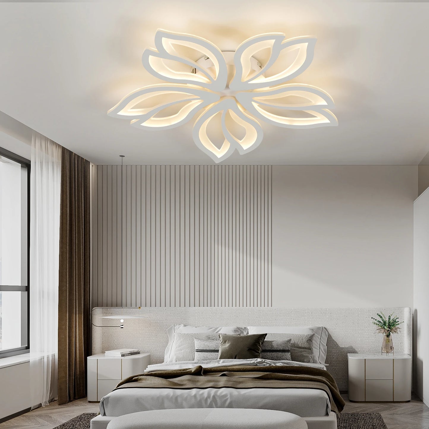 Artemide LED Ceiling Light Fixture, Modern Leaves Ceiling Lamp Flush Mount Ceiling for Living Room Study Room Dining Room Bedroom