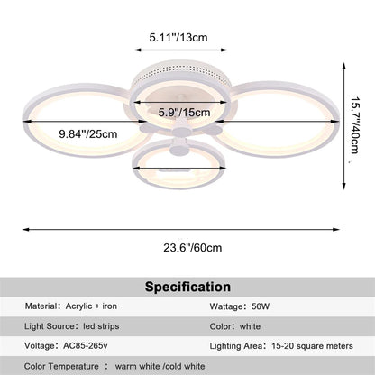 Nordlux Led Ceiling Light Modern Home Decor Lighting Flush Mounted Lustre White Acrylic Chandelier Fixture Bedroom Dining Living Room