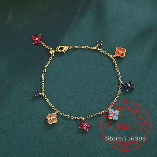 Aurielle 925 Sterling Silver Clover Bracelet