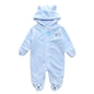 Bear style baby coral fleece Hoodies Jumpsuit
