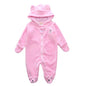 Bear style baby coral fleece Hoodies Jumpsuit