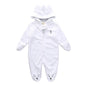 Bear style baby coral fleece Hoodies Jumpsuit