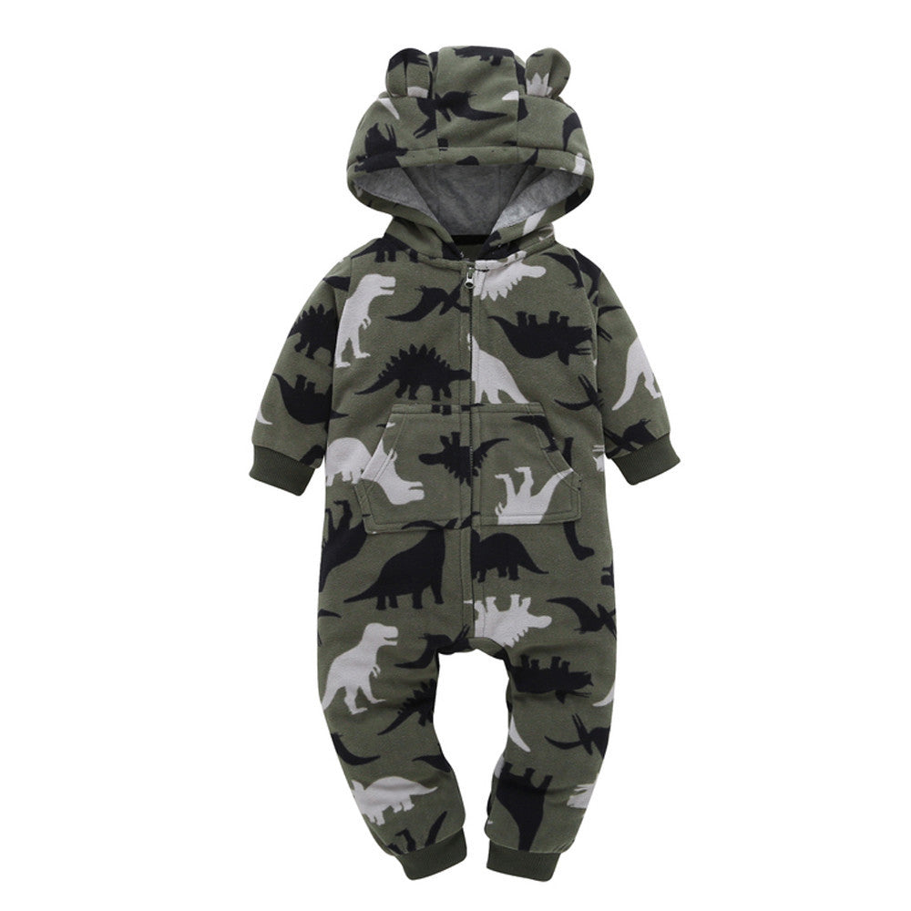 Hooded Camouflage Romper Jumpsuit