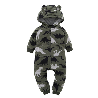 Hooded Camouflage Romper Jumpsuit