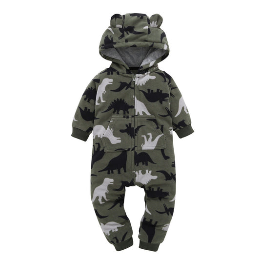 Hooded Camouflage Romper Jumpsuit