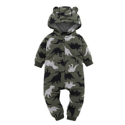 Hooded Camouflage Romper Jumpsuit