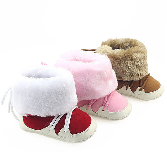 Faux Fur Lace Boots Crib Booty