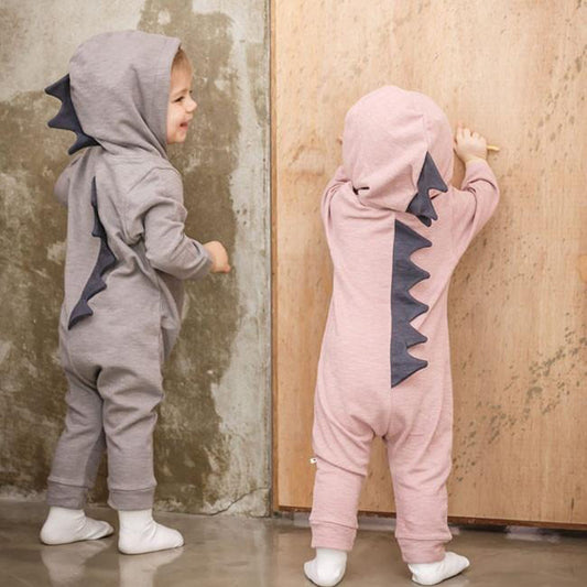 Carlx Cartoon Design Hooded Baby Rompers