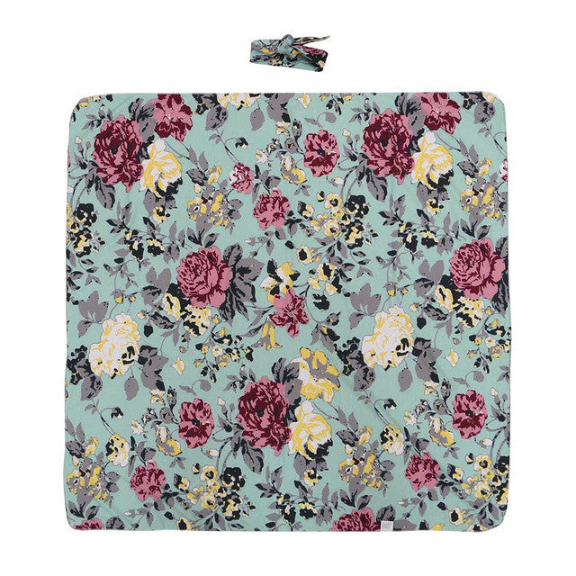 Muslin Floral Swaddle With Headband